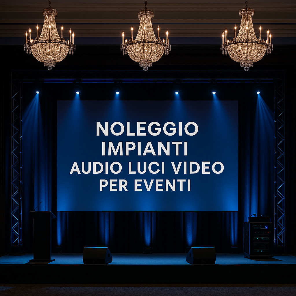 Palco concerto con luci blu